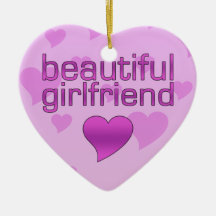 Beautiful Girlfriend Pink & Purple Love Hearts Ornaments