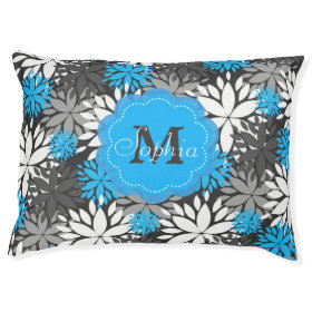 Beautiful girly trendy monogram floral pattern large dog bed