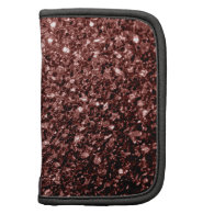 Beautiful Glam Marsala Brown-Red Glitter sparkles Folio Planner