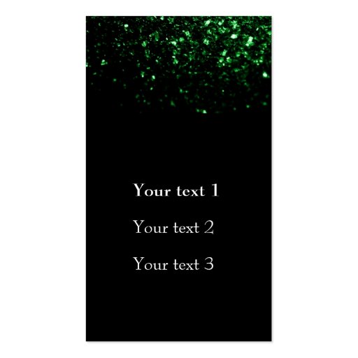 Beautiful Glamour Green glitter sparkles Business Card Template (front side)