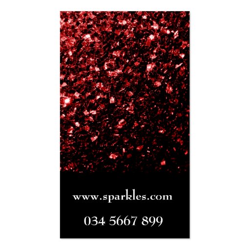 Beautiful Glamour Red Glitter sparkles Business Cards (back side)