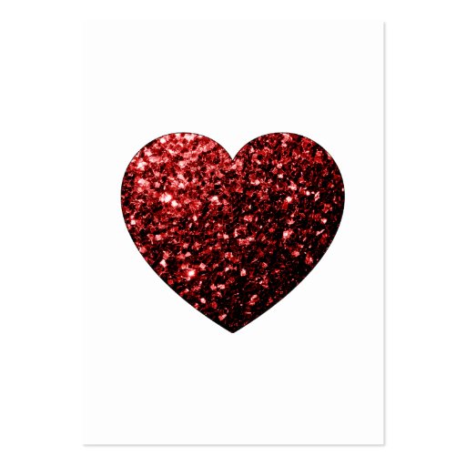Beautiful Glamour Red Glitter sparkles Heart Business Card Template (front side)