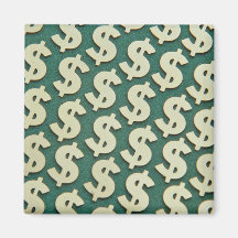 Beautiful Gold dollar signs Refrigerator Magnet