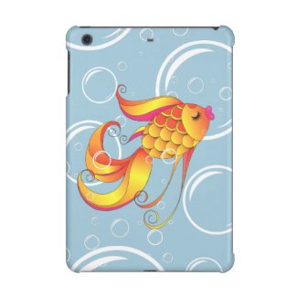 Beautiful Gold Fish (with bubbles background) iPad Mini Retina Case