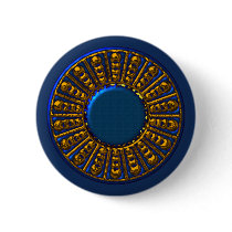 Beautiful gold ornament on blue buttons by karanta Beautiful gold ornament on blue buttons