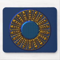 Beautiful gold ornament on blue mousepads