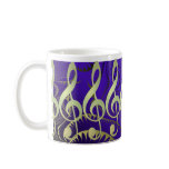Beautiful Gold Treble Clef and Flowers Mug