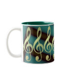 Beautiful Gold Treble Clef and Flowers Mug