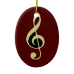 Beautiful Gold Treble Clef Ornament ornaments