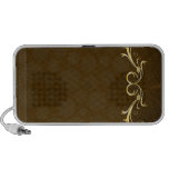 Beautiful golden swirls on maroon damask iPhone speaker