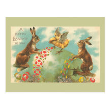Beautiful Green Easter Egg Post Cards