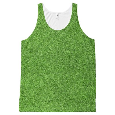 Beautiful green grass texture from golf course All-Over print tank top