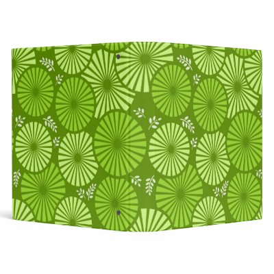 Beautiful, green retro floral Binder by Silvianna