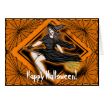 Beautiful Halloween Witch 2 Card