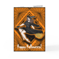 Beautiful Halloween Witch Greeting Cards