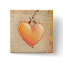 Beautiful heart love patience faith painting art button