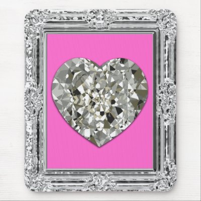Beautiful Heart Of Diamonds Mousepad by mvdesigns