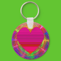 Beautiful Heart Sunset Keychain