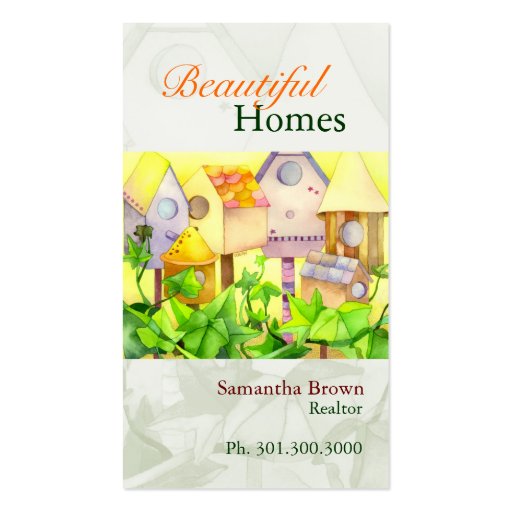 Beautiful Homes Realtors Business Cards (front side)