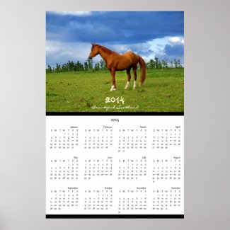Beautiful horse, personalized calendar 2014 print