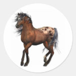 beautiful horse round stickers