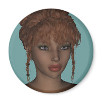 Beautiful Hot 3D Redhead Woman Model Digital Art