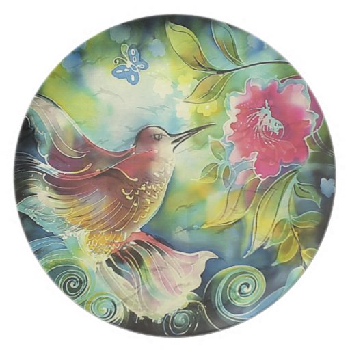 Beautiful Hummingbird Party Plate