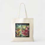 Beautiful Hummingbirds at Night Silk Art Canvas Bag