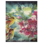 Beautiful Hummingbirds at Night Silk Art Flyer Design