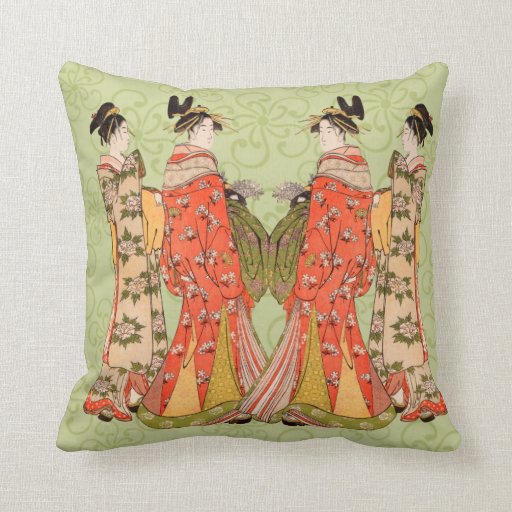 Beautiful Japanese Art Design Throw Pillows Zazzle