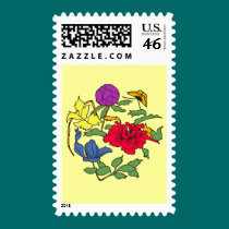 Beautiful Japanese Flower Art postage