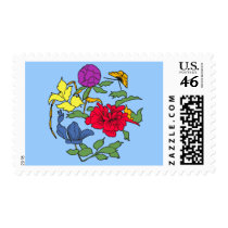 Beautiful Japanese Flower Art Postage