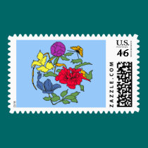 Beautiful Japanese Flower Art postage