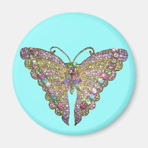 Beautiful Jeweled Butterfly Magnet