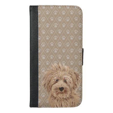 Beautiful Labradoodle Dog Paintings iPhone iPhone 6/6S Plus Wallet Case