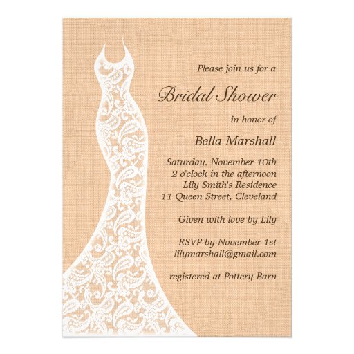 Beautiful Lace Bridal Shower Invitation