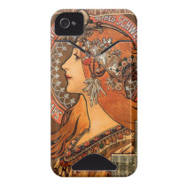 Beautiful ladies profile - Mucha Iphone 4 Id Covers