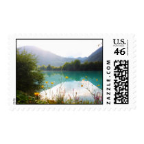 Beautiful lake in the Alps, Slovenia Postage