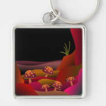 Beautiful Land Where Mushrooms Grow Key Chain