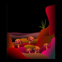 Beautiful Land Where Mushrooms Grow Poster posters