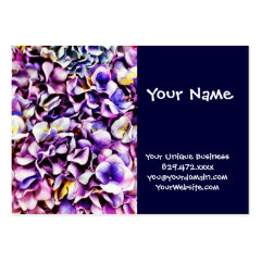 Beautiful Lavender Purple Hydrangea Flower Petals Business Card Template