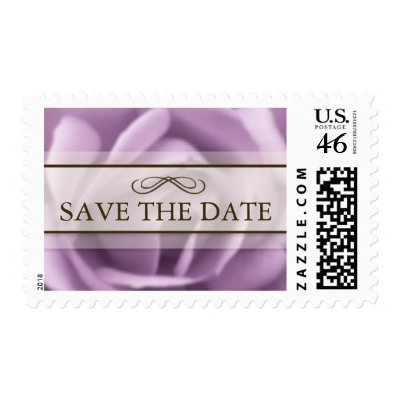 Beautiful Lavender Rose Save The Date Postage