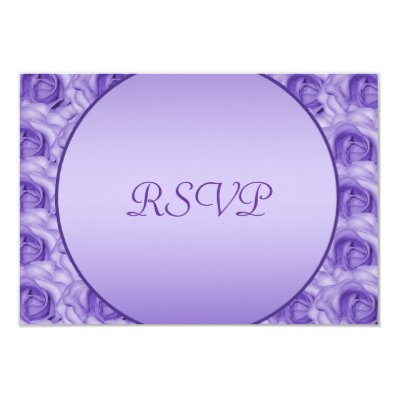 Beautiful Lavender Roses Wedding 3.5" X 5" Invitation Card