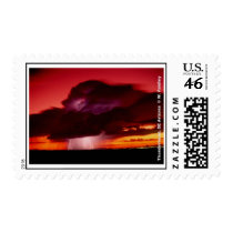 Beautiful Lightning at Sunset postage