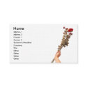 Beautiful Long Stem Red Roses In Hand business cards by CustomCards Beautiful Long Stem Red Roses In Hand business cards