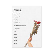 Beautiful Long Stem Red Roses In Hand business cards by CustomCards Beautiful Long Stem Red Roses In Hand business cards
