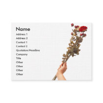 Beautiful Long Stem Red Roses In Hand business cards
