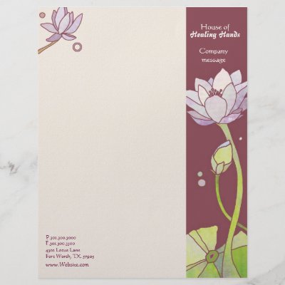 Business Cards  Letterhead on Beautiful Lotus Business Letterhead From Zazzle Com