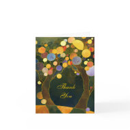 Beautiful Love Trees Wedding Thank You Folded Card