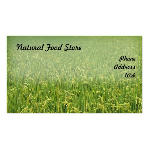 Beautiful Lush Green Rice Field Business Card Templates (front side)